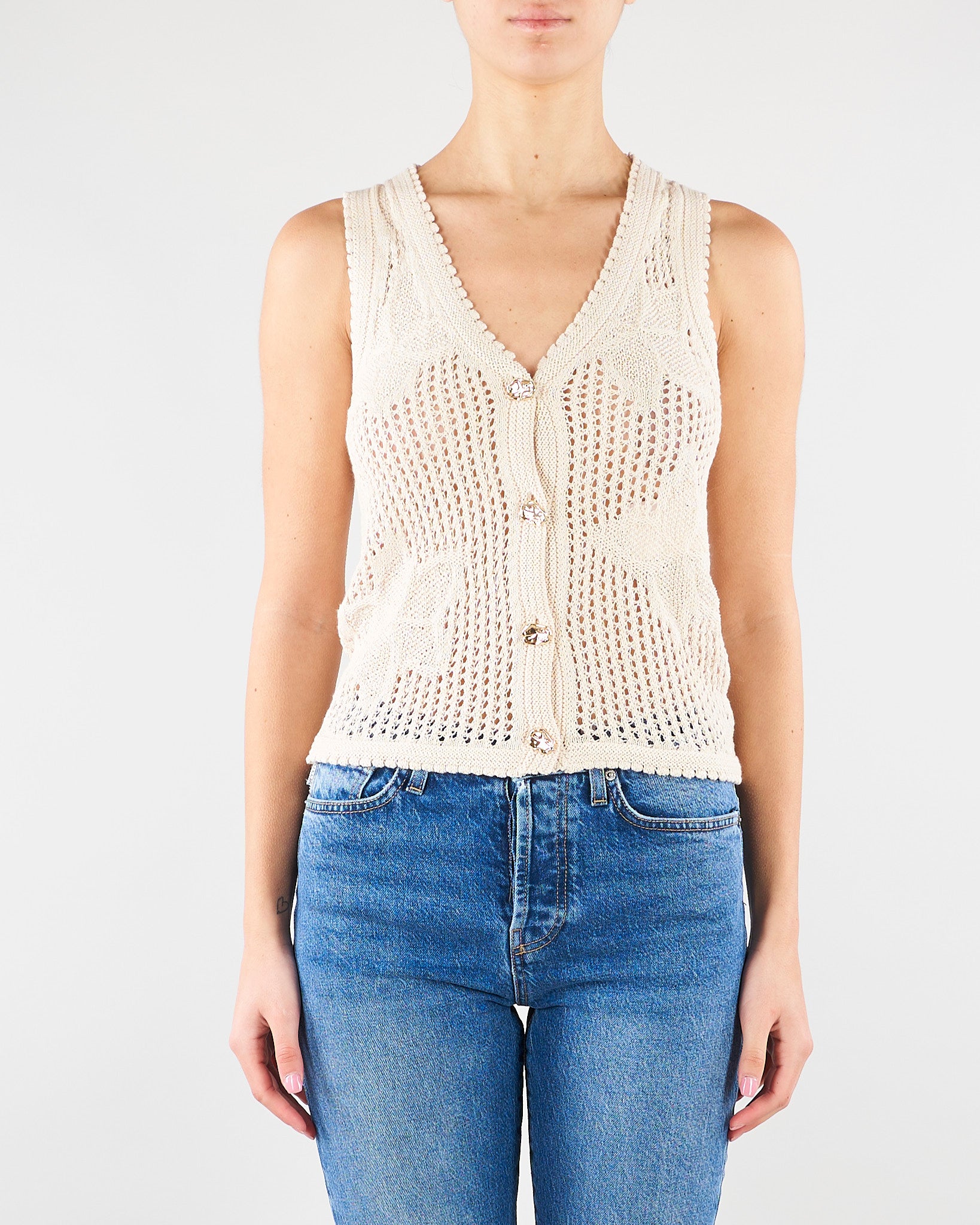 Gilet Crema in cotone MLLASTICE 1 MARELLA 