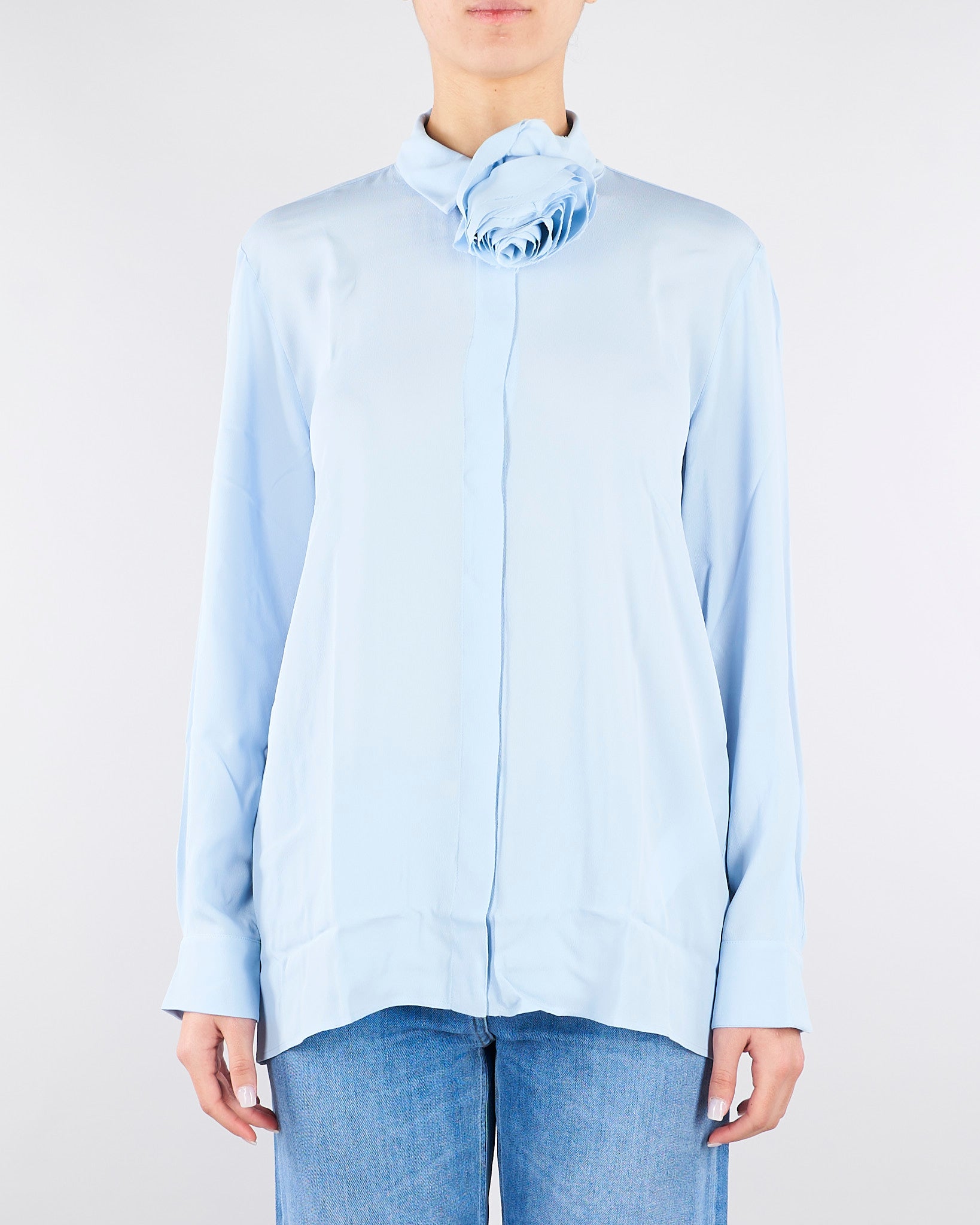 Camicia Azzurro in misto seta con fusciacca a fiore MLLCALCA 3 MARELLA 