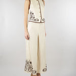 Pantalone Panna in lino con ricami MLLDOLCE 3 MARELLA 