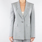 Blazer Grigio in tela stretch con cristalli MLLPASSO 1 MARELLA 