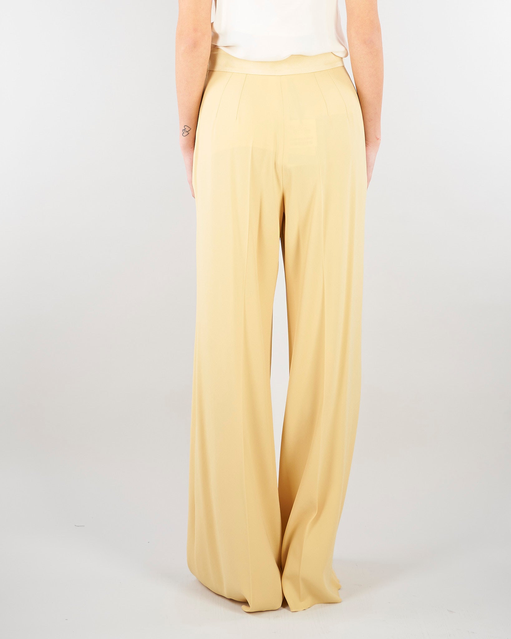 Pantalone Giallo ampio in enver satin MLLSTAMPA 3 MARELLA 