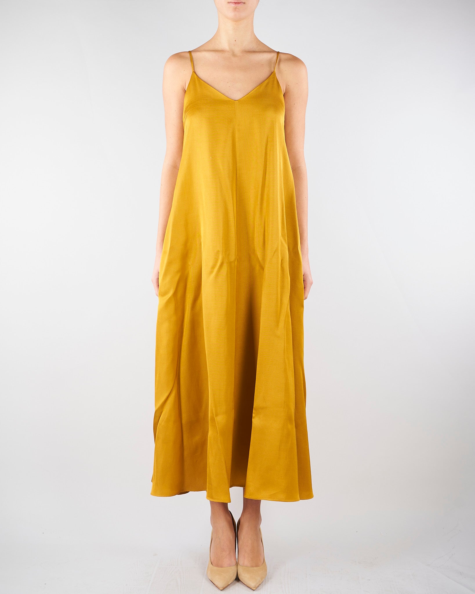 Sip dress Senape in gabardina di misto lino MLLVOLIERA 2 MARELLA 