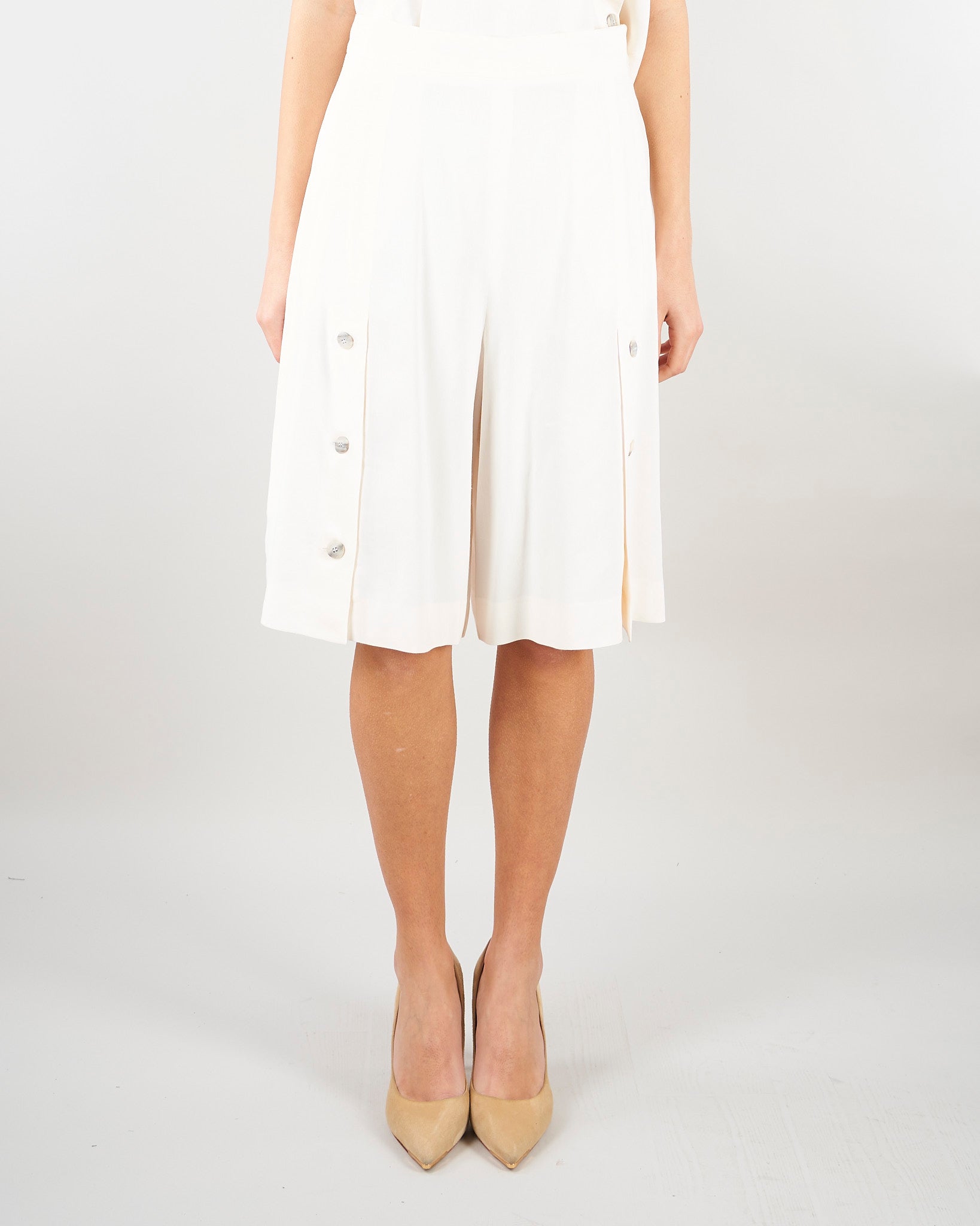 Short Bianco in misto lino e viscosa stretch MLMACAICI 4 MARELLA 