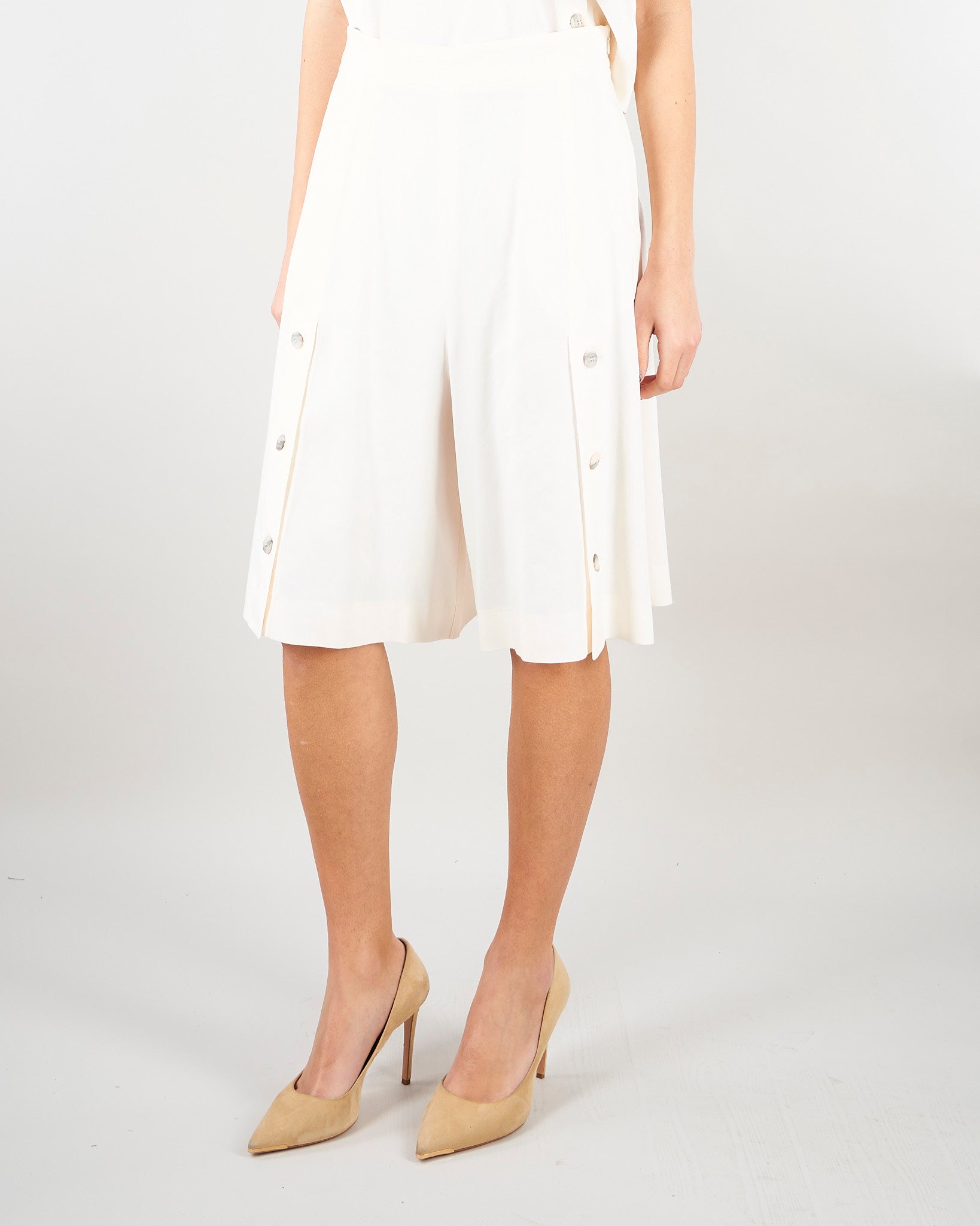 Short Bianco in misto lino e viscosa stretch MLMACAICI 4 MARELLA 