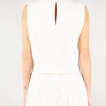 Top smanicato Bianco in misto lino stretch MLMUNION 4 MARELLA 