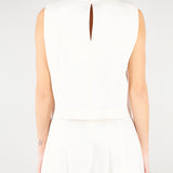 Top smanicato Bianco in misto lino stretch MLMUNION 4 MARELLA 