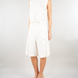 Top smanicato Bianco in misto lino stretch MLMUNION 4 MARELLA 