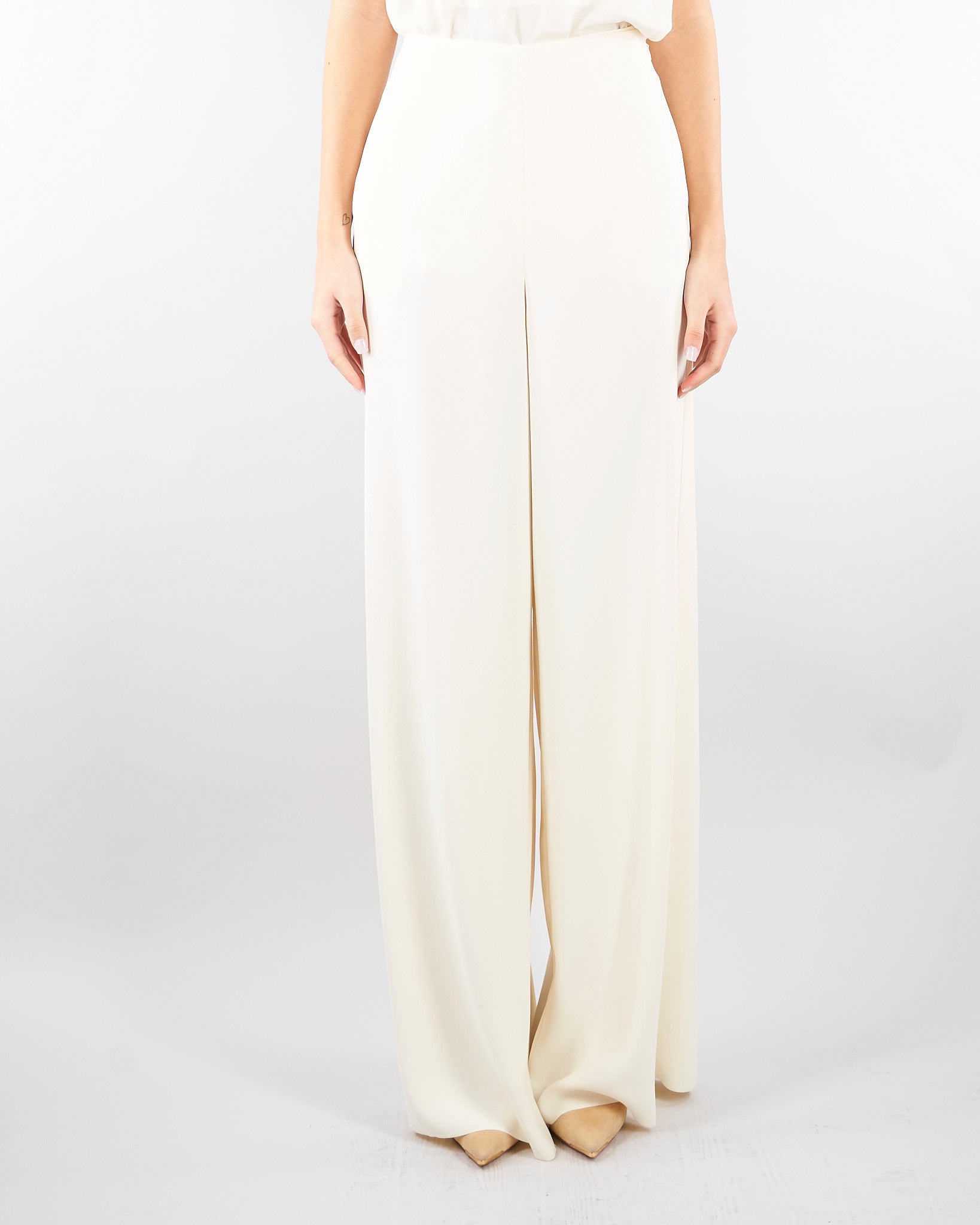 Pantalone Bianco ampio in envers satin MLTCAMPO 1 MARELLA 
