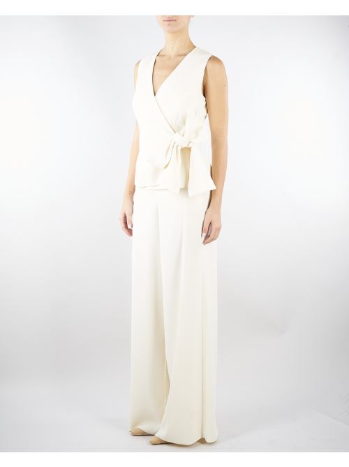 Pantalone Bianco ampio in envers satin MLTCAMPO 1 MARELLA 