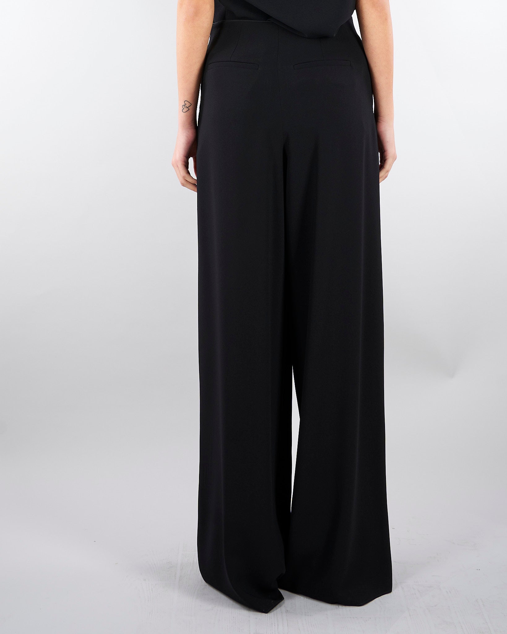 Pantaloen Nero ampio in envers satin MLTCAMPO 2 MARELLA 