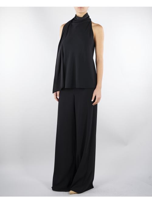 Pantaloen Nero ampio in envers satin MLTCAMPO 2 MARELLA 