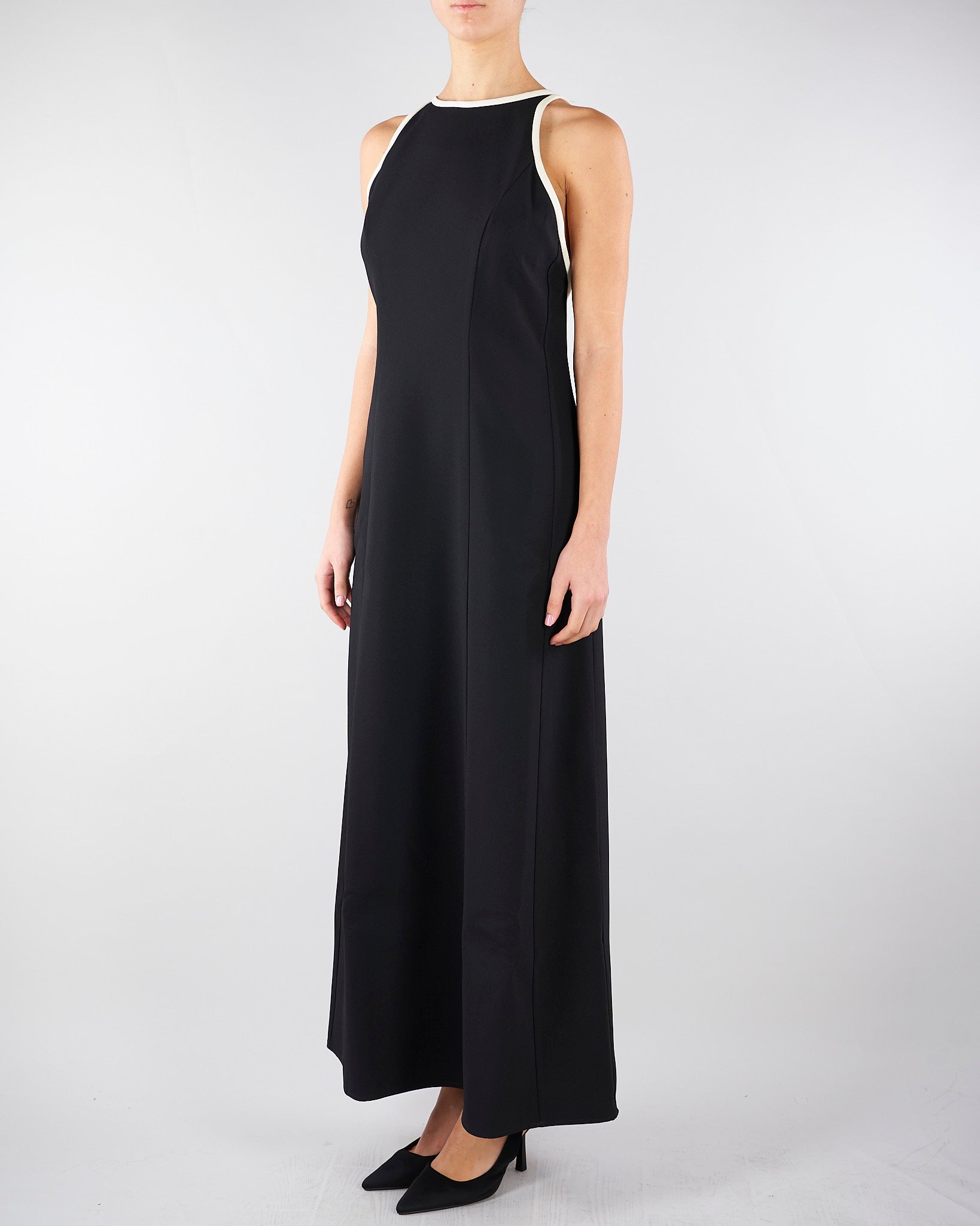 Abito Nero-Bianco in envers satin con schiena scoperta MLTSAPORE 1 MARELLA 