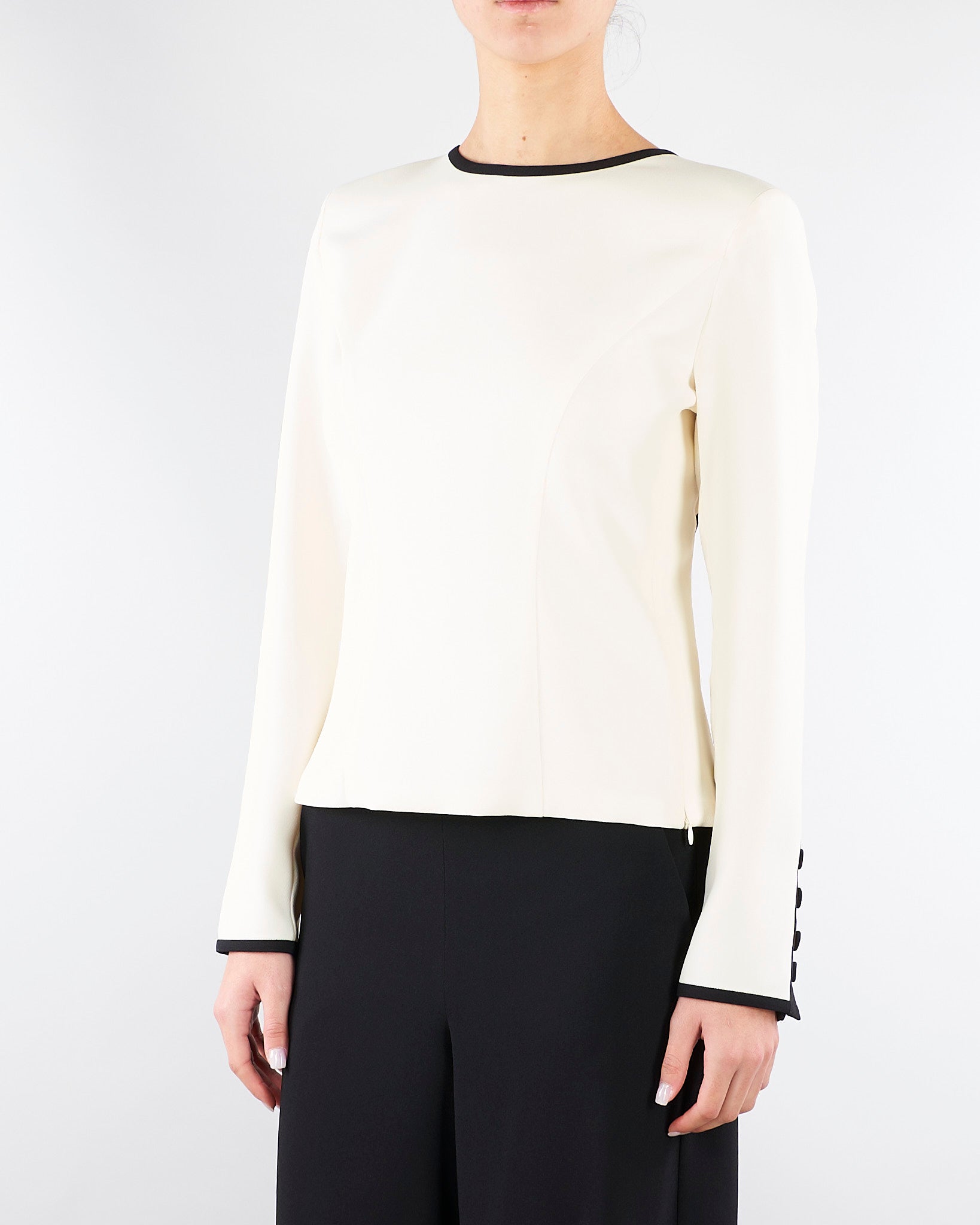 Blusa Bianco-Nero in envers satin MLTSCACCO 2 MARELLA 