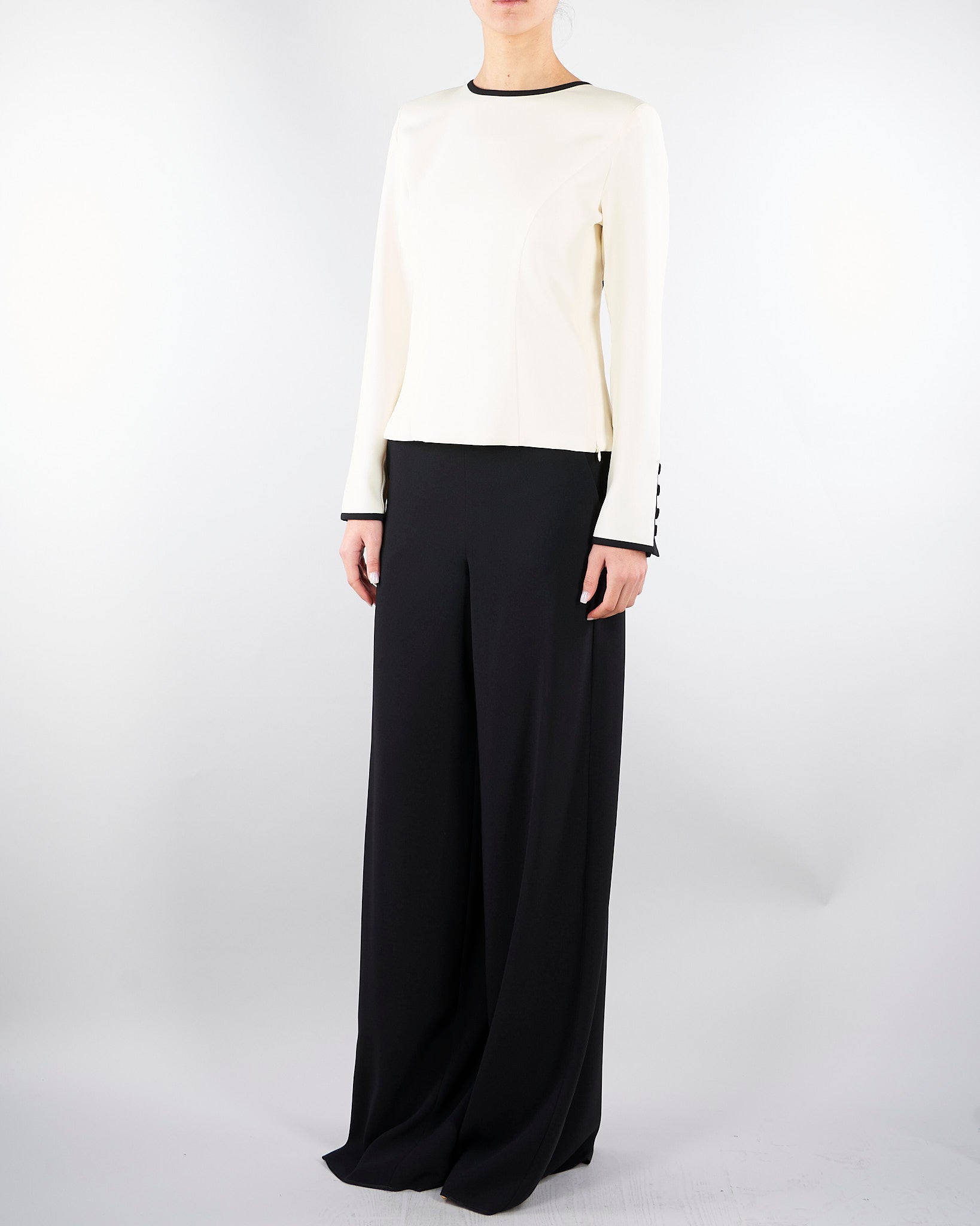 Blusa Bianco-Nero in envers satin MLTSCACCO 2 MARELLA 