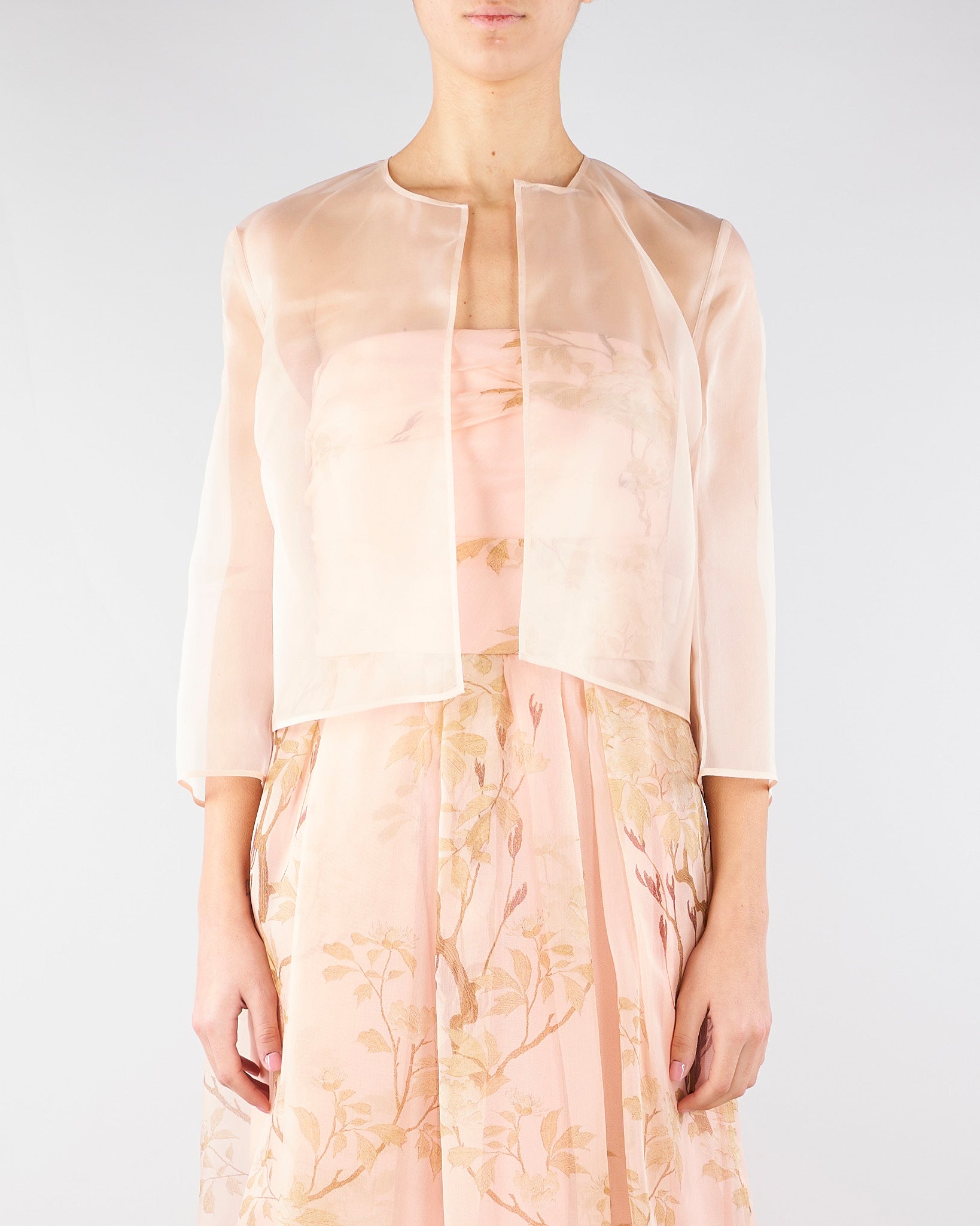 Giacca Cipria crop in organza di seta MSEABITATA 64 MAX MARA STUDIO 