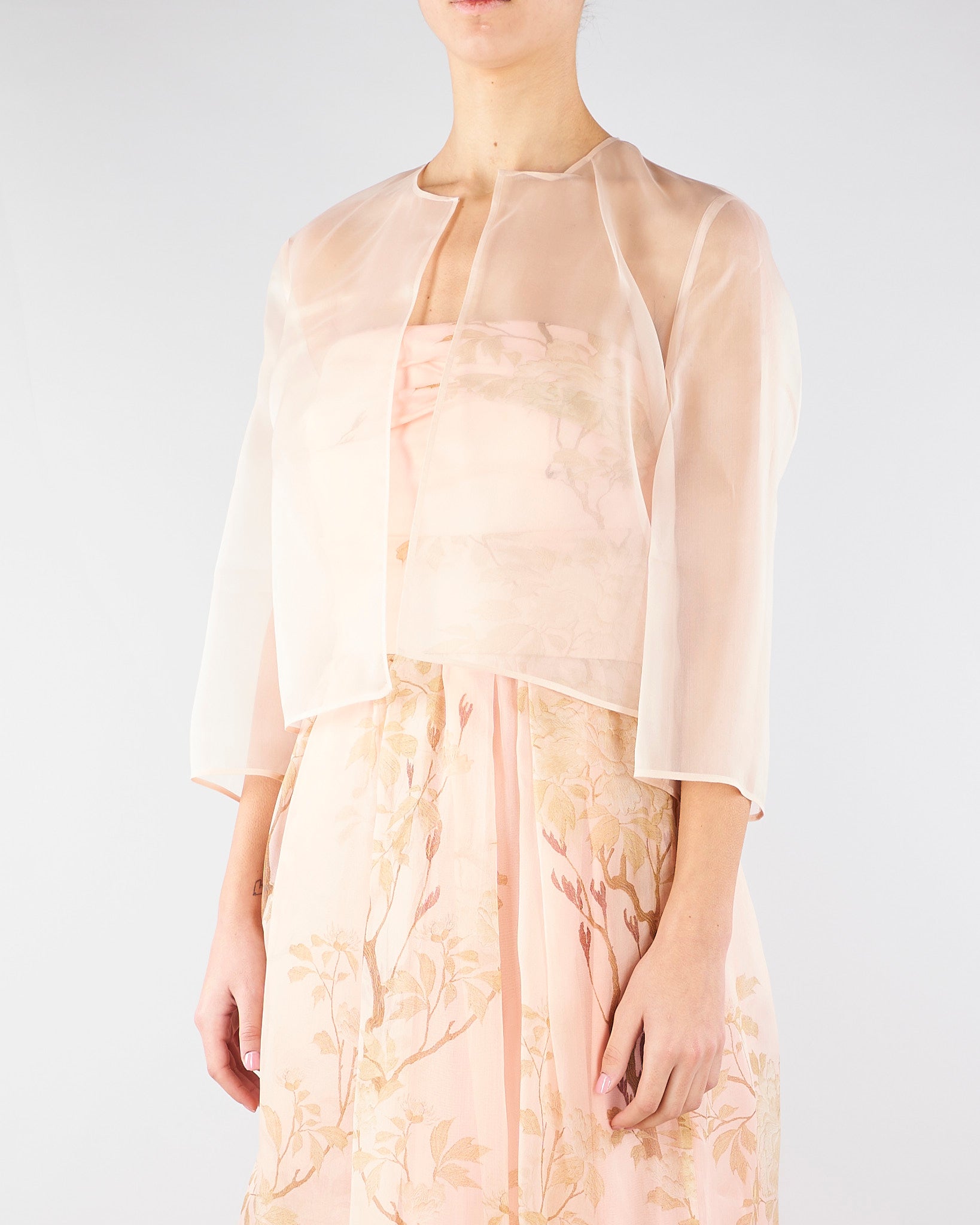 Giacca Cipria crop in organza di seta MSEABITATA 64 MAX MARA STUDIO 
