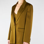Blazer Verde Olio in envers satin MSEALBINO 56 MAX MARA STUDIO 