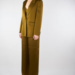 Blazer Verde Olio in envers satin MSEALBINO 56 MAX MARA STUDIO 
