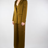Blazer Verde Olio in envers satin MSEALBINO 56 MAX MARA STUDIO 