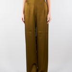 Pantalone Verde Olio in envers satin MSECONO 56 MAX MARA STUDIO 