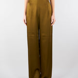 Pantalone Verde Olio in envers satin MSECONO 56 MAX MARA STUDIO 