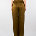Pantalone Verde Olio in envers satin MSECONO 56 MAX MARA STUDIO 