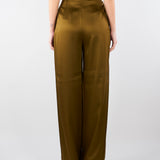 Pantalone Verde Olio in envers satin MSECONO 56 MAX MARA STUDIO 