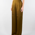 Pantalone Verde Olio in envers satin MSECONO 56 MAX MARA STUDIO 