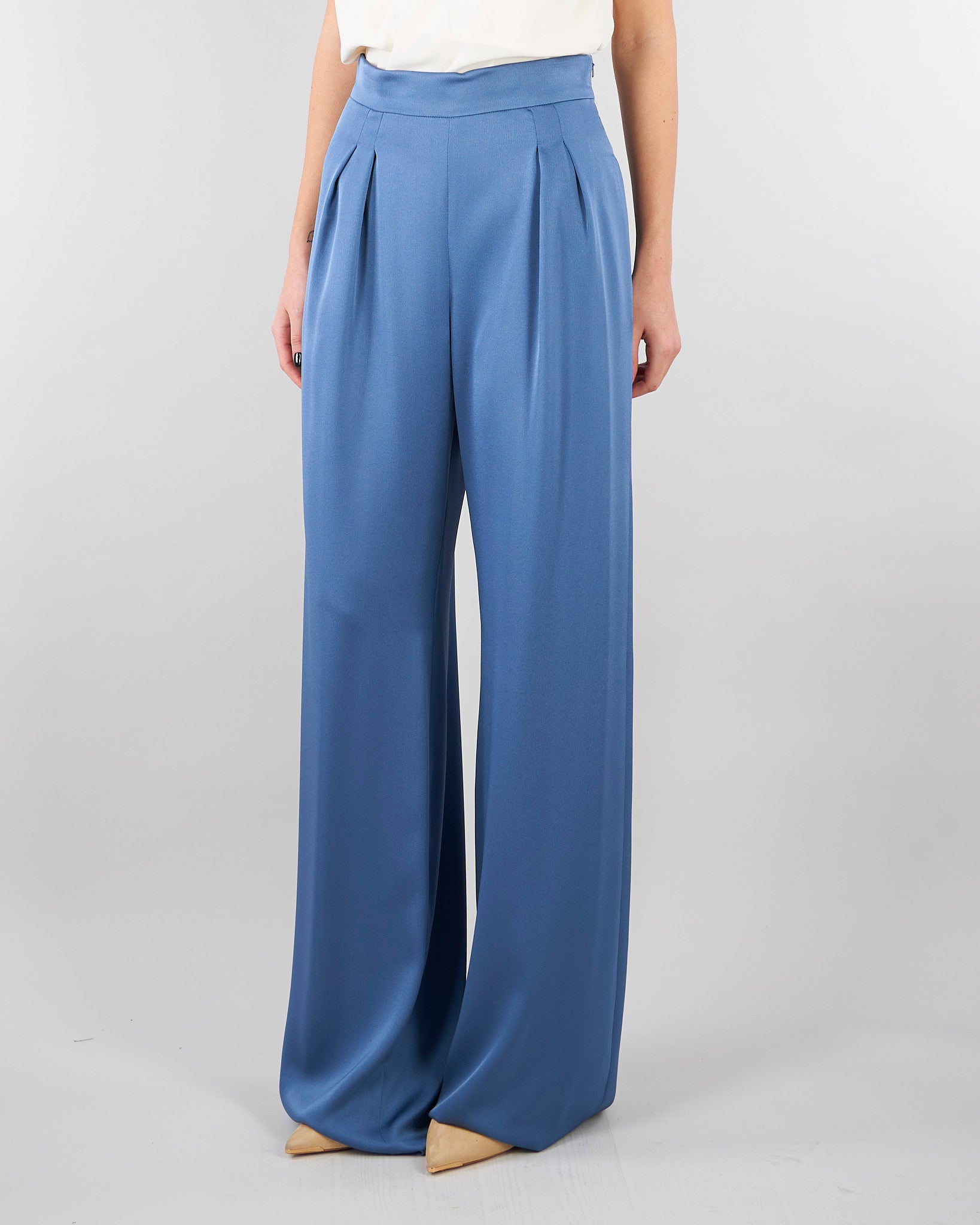 Pantalone Avio in satin leggero MSEDIVO 8 MAX MARA STUDIO 