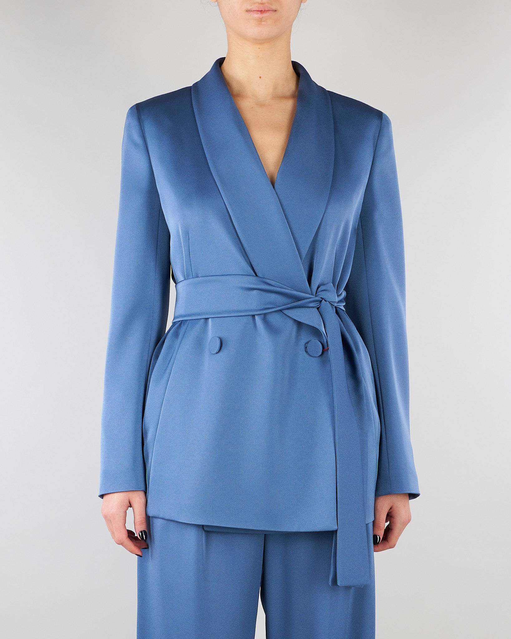Blazer Avio in satin leggero MSEDOPPIA 8 MAX MARA STUDIO 