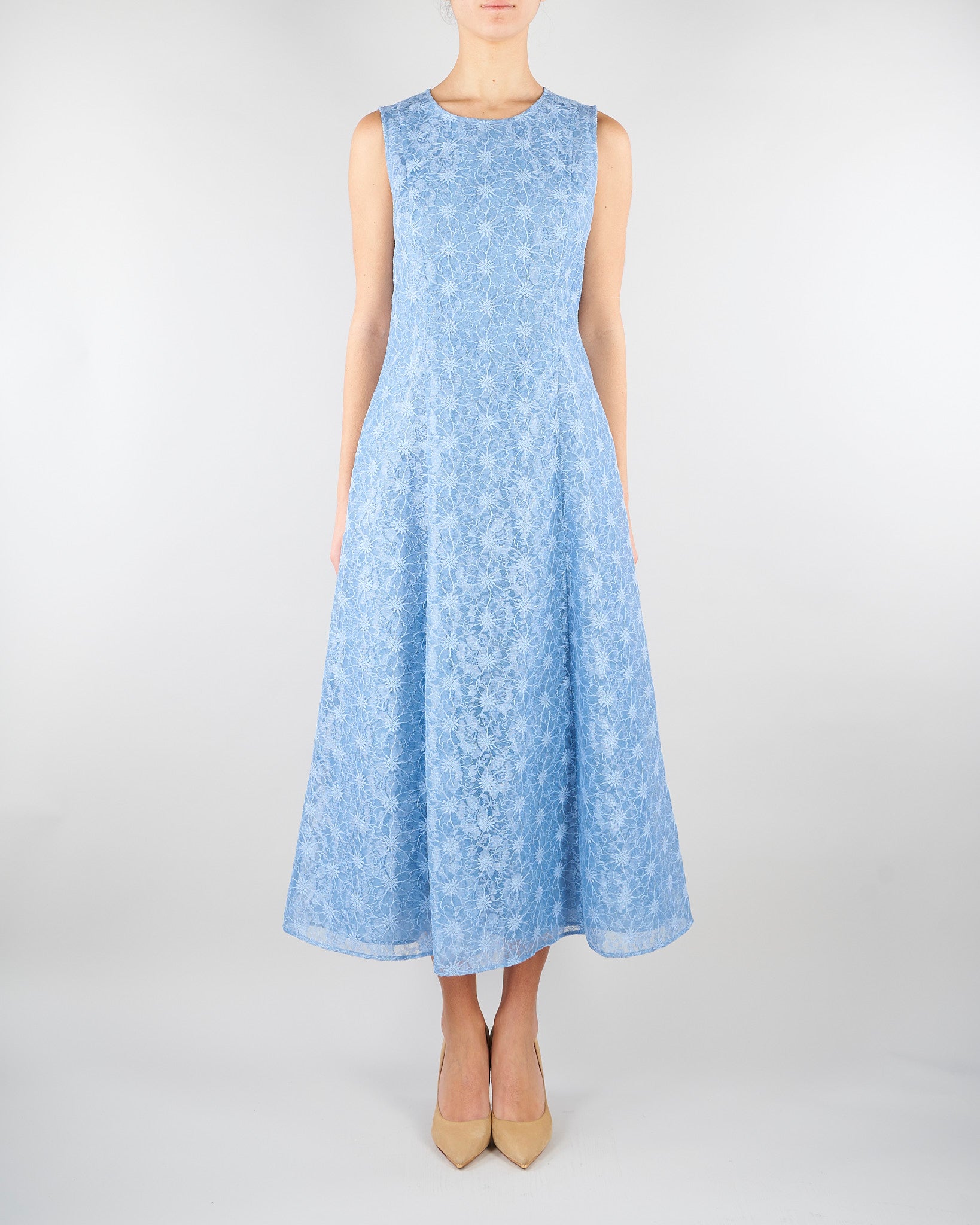 Abito Celeste in tessuto jacquard floreale MSEGAMBERO 2 MAX MARA STUDIO 
