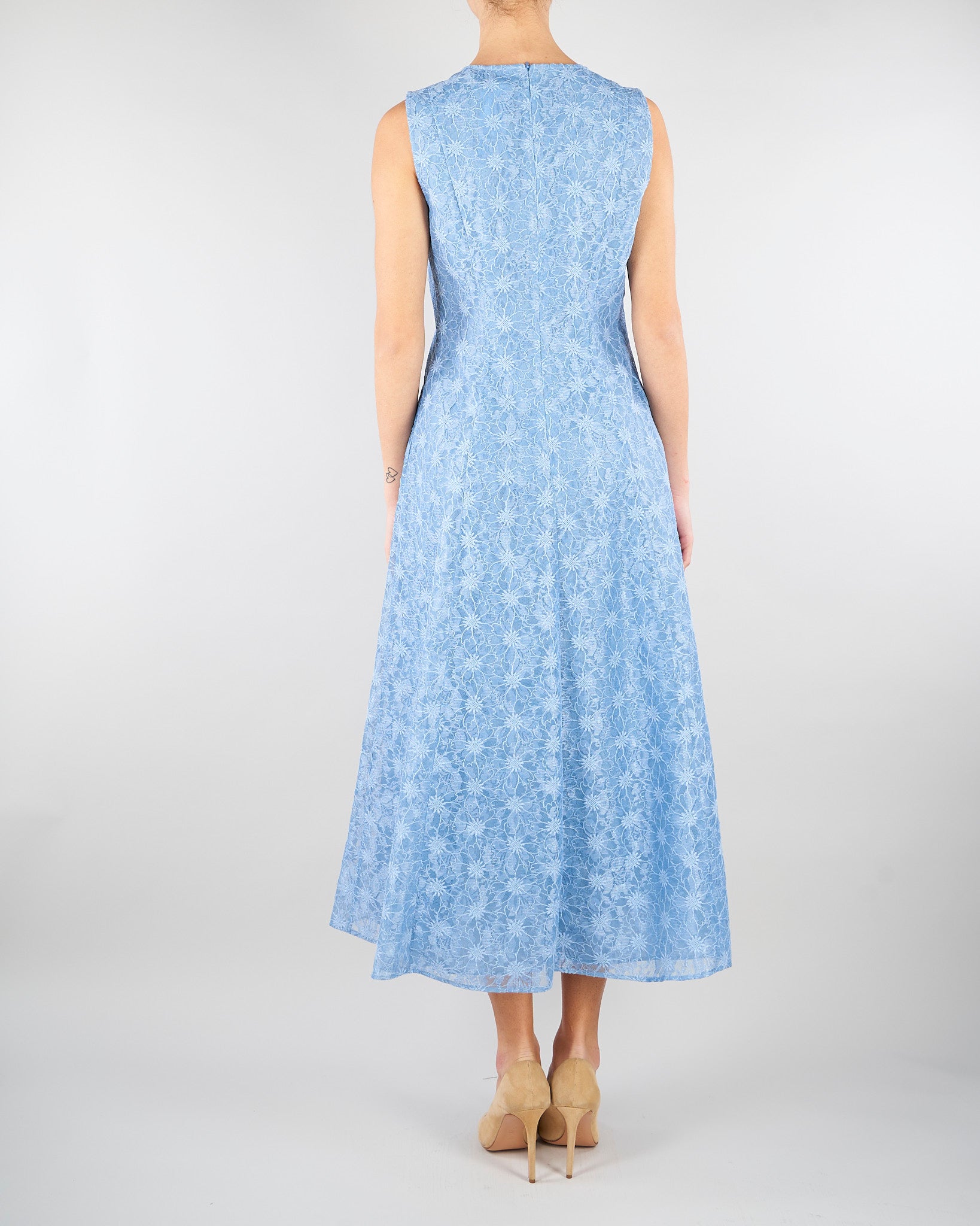 Abito Celeste in tessuto jacquard floreale MSEGAMBERO 2 MAX MARA STUDIO 