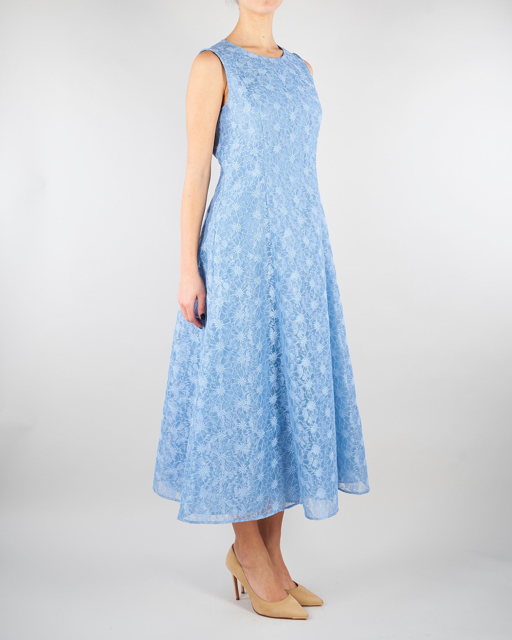 Abito Celeste in tessuto jacquard floreale MSEGAMBERO 2 MAX MARA STUDIO 