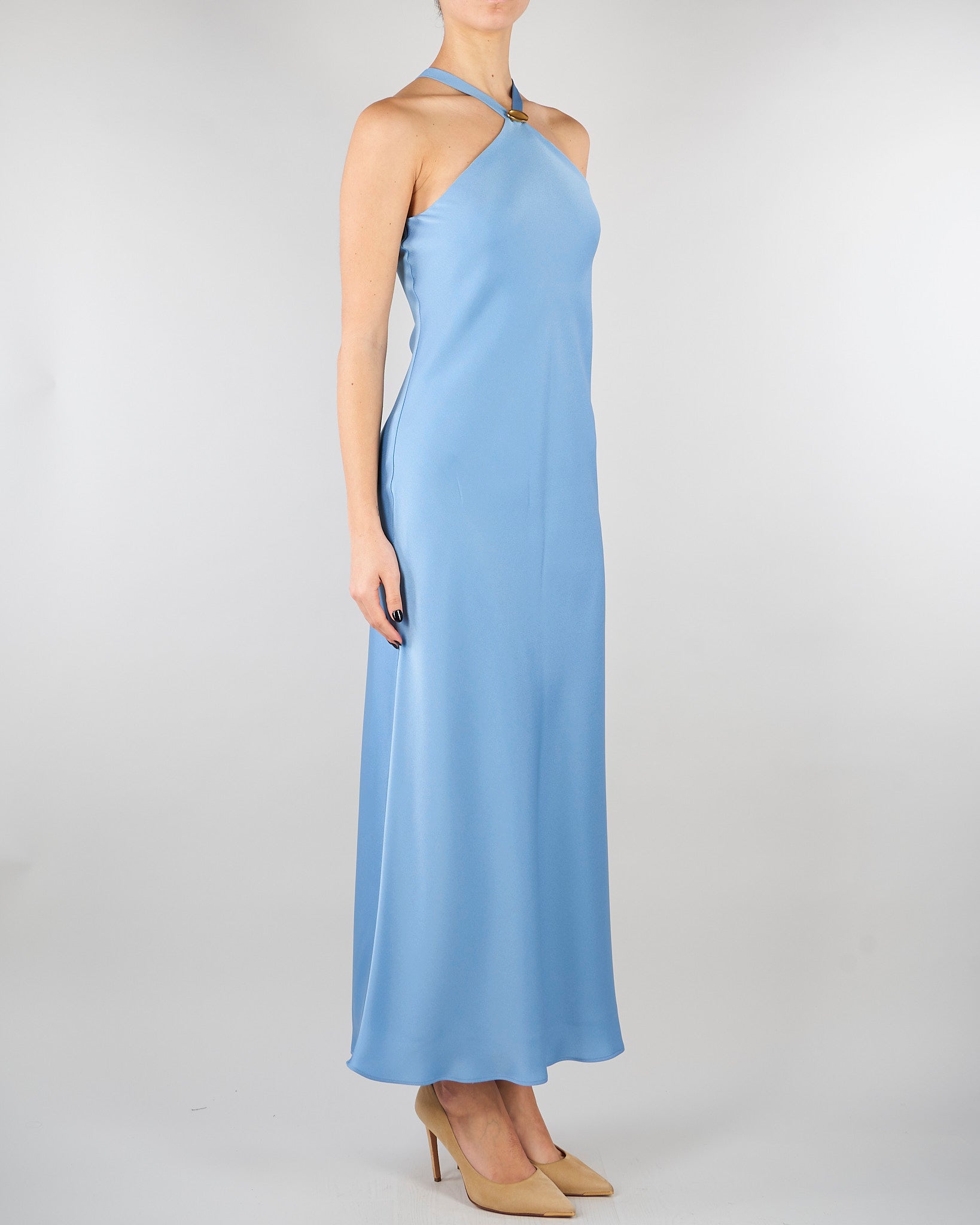 Abito Celeste in satin leggero MSEGHIOTTO 7 MAX MARA STUDIO 