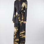 Pantalone Nero fluido in seta stampata MSEMAPPA 3 MAX MARA STUDIO 