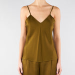 Top sottoveste Verde Olio in envers satin MSEONDE 56 MAX MARA STUDIO 