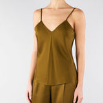 Top sottoveste Verde Olio in envers satin MSEONDE 56 MAX MARA STUDIO 