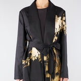 Giacca Nero in seta stampata MSETUNICA 3 MAX MARA STUDIO 