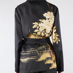 Giacca Nero in seta stampata MSETUNICA 3 MAX MARA STUDIO 