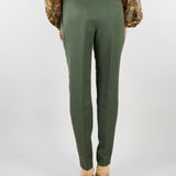 Pantalone Verde carrot in viscosa e lino MSTACERBO 9 MAX MARA STUDIO 