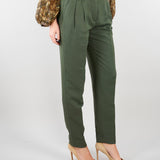 Pantalone Verde carrot in viscosa e lino MSTACERBO 9 MAX MARA STUDIO 