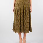 Gonna midi Verde Olio in pizzo MSTAIRONE 1 MAX MARA STUDIO 