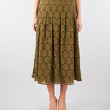 Gonna midi Verde Olio in pizzo MSTAIRONE 1 MAX MARA STUDIO 