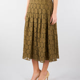 Gonna midi Verde Olio in pizzo MSTAIRONE 1 MAX MARA STUDIO 