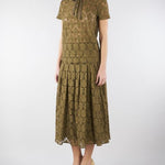Gonna midi Verde Olio in pizzo MSTAIRONE 1 MAX MARA STUDIO 