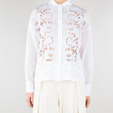Camicia Bianco boxy in tela ramié con ricamo MSTCALI 31 MAX MARA STUDIO 