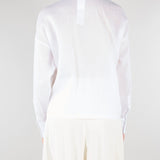 Camicia Bianco boxy in tela ramié con ricamo MSTCALI 31 MAX MARA STUDIO 