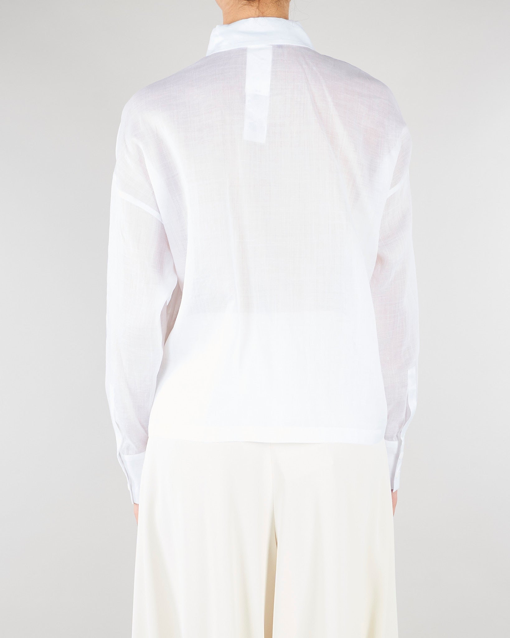 Camicia Bianco boxy in tela ramié con ricamo MSTCALI 31 MAX MARA STUDIO 