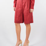 Bermuda Rosso lungo in tela di lino MSTCARAVAN 32 MAX MARA STUDIO 