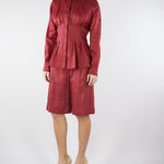 Bermuda Rosso lungo in tela di lino MSTCARAVAN 32 MAX MARA STUDIO 